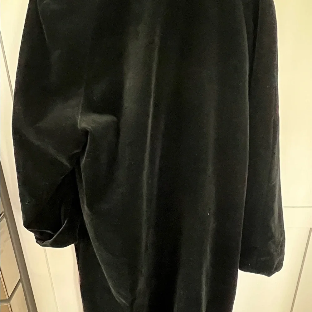 velvet coat, trench - long, VINTAGE , opera coat jacket duster sz M - Picture 7 of 9